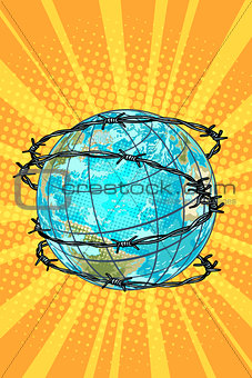 planet earth barbed wire