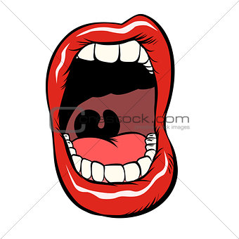 open mouth with teeth isolate on white background