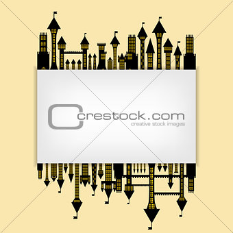 vector vintage card with ancient gothic castles