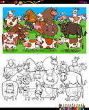 cows and bulls characters coloring book
