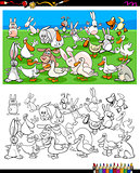 ducks and rabbits characters coloring book