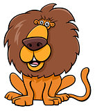 funny lion animal character cartoon illustration