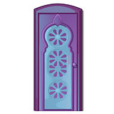 The door in the Oriental style isolated on white background. Vector illustration.