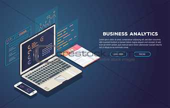 Business analytics and development banner
