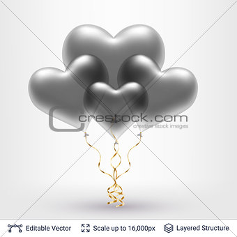 Bunch of 3D heart shaped air balloons.