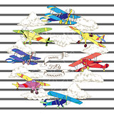 Background with Colored Airplanes
