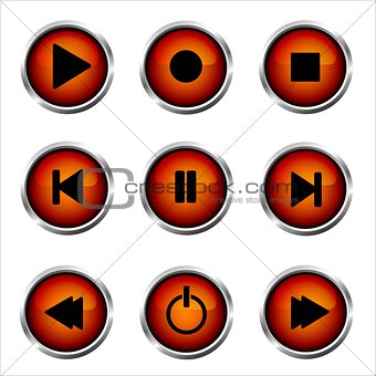 Set of media buttons