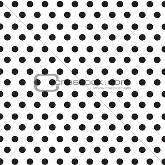 black dots on white background seamless pattern