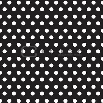 white dots on black background seamless pattern