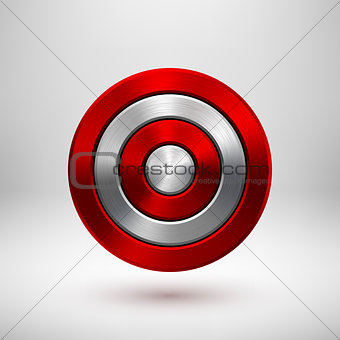 Red Technology Circle Metal Badge