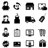 Shopping and online e-commerce icon set