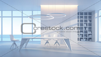 minimalism style interior of dining room