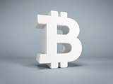 white bitcoin symbol