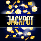 Jackpot header and coins - casino and win background