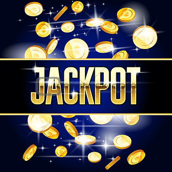 Jackpot header and coins - casino and win background
