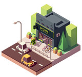 Vector isometric sports and fitness store