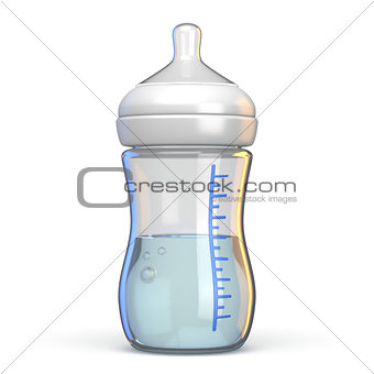 Baby bottle opened 3D rendering illustration