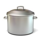 Steel cooking pot. 3D