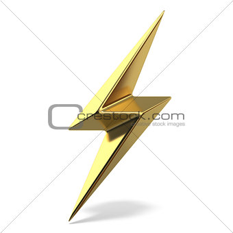 Golden lightning double symbol two sides sharp 3D