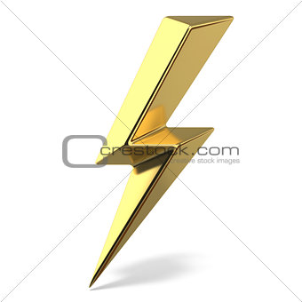 Golden lightning double symbol one side sharp 3D