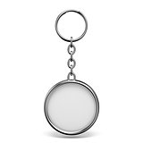 Blank metal trinket with a ring for a key circle shape 3D