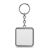 Blank metal trinket with a ring for a key square shape 3D
