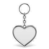 Blank metal trinket with a ring for a key heart shape 3D