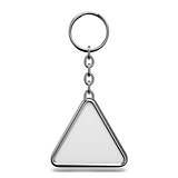 Blank metal trinket with a ring for a key triangle shape 3D