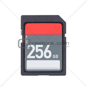 Memory card isolated on white background - 256 Gigabyte