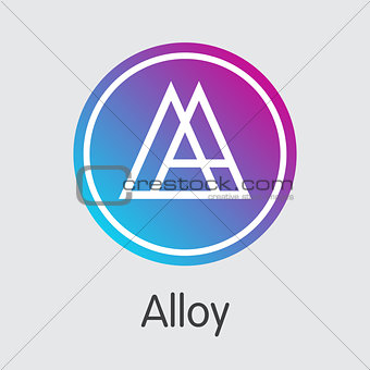Alloy Blockchain Cryptocurrency - Vector Icon.
