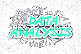 Data Analysis - Doodle Green Word. Business Concept.