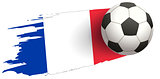 Flag of France and soccer ball of football symbol