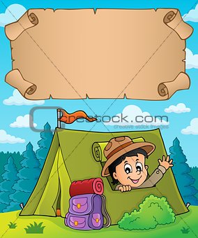 Small parchment and scout in tent
