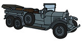 The vintage military long open car