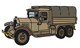 The vintage sand military truck