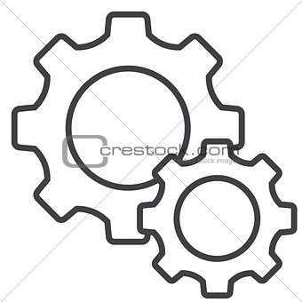 vector illustration of Cog Settings icon. line flat