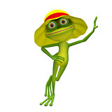 3D Illustration of the Frog in Yellow Panama