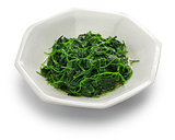 chinese white wine stir fried with toothed bur clover, shanghai cuisine