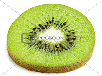 Slice of kiwi fruit isolated on white