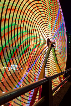Ferris Wheel  Closeup Night Long Exposure