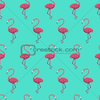 Flamingo Mint Seamless Pattern