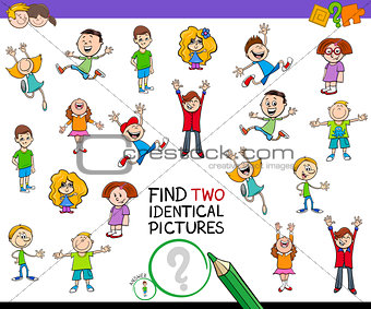 find two identical pictures game for children