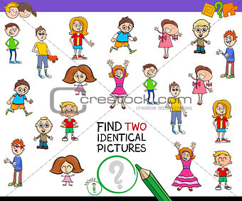 find two identical pictures game for kids