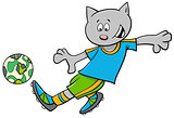 cat football player cartoon character
