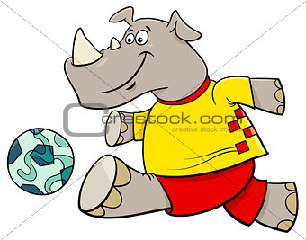 rhino football player cartoon character