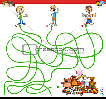 maze with kids and toys educational game