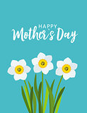 Happy Mother's day greeting card with Flowers background. Vector Illustration