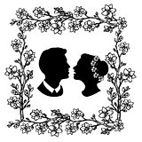wedding silhouette with flourishes 5