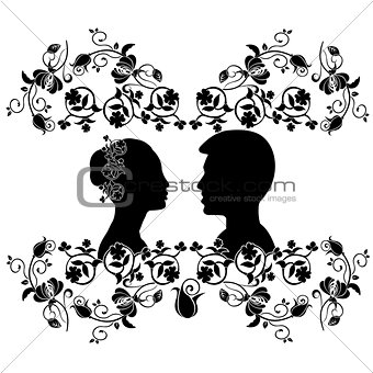 wedding silhouette with flourishes 6
