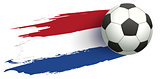 Flag of the netherlands and soccer ball